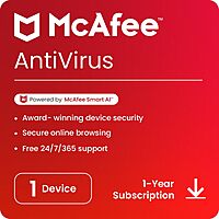 McAfee Total Protection 2024 – 1 Device 1 Year | Antivirus for PC/Mac/Android/iOS