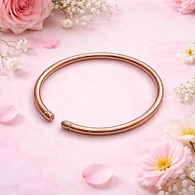 Pure Copper Kada Bracelet for Men & Women | Open Adjustable Copper Bangle | Plain Minimal Ayurvedic Kada