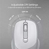 Portronics Toad 35 Wireless Mouse – 2.4GHz Wireless | Adjustable Sensitivity | USB Receiver | Ergonomic Design | For Laptop, Desktop, PC, Mac | White