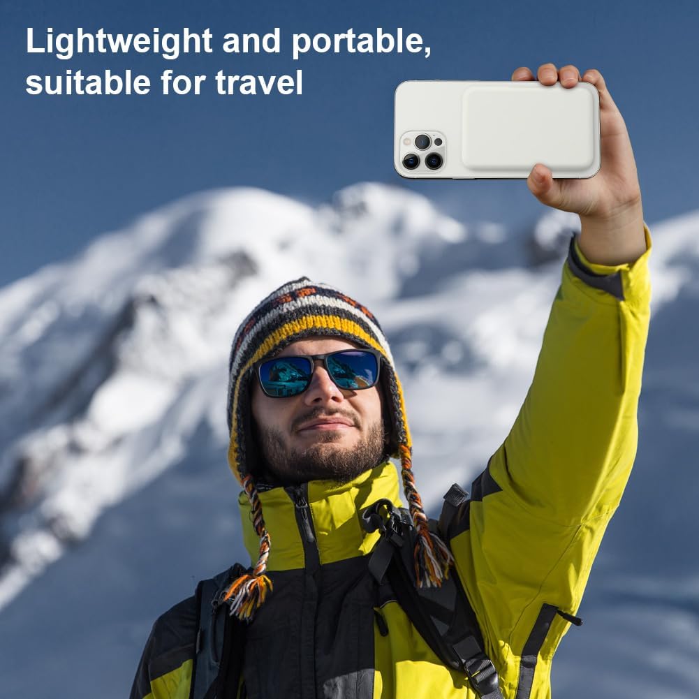 Champion Magnetic Wireless Power Bank , PD Fast Charging Sleek Design for iPhone 15, 14, 13 and 12 Series (White) Champion Magnetic Wireless Power Bank , PD Fast Charging Sleek Design for iPhone 15, 14, 13 and 12 Series (White)