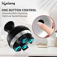 Lifelong LLM225 Rechargeable Head, Scalp Full Body Pain Relief Massager, Electric Head Kneading Massager,4 Speed Modes