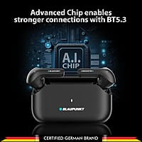 Blaupunkt Newly Launched BTW300 XTREME True Wireless Earbuds with Unstoppable 150 Hours* Playtime I Massive 800mAh Battery I CRISPR ENC AI MIC I BT Ver 5.3 I Gaming-Ready I TurboVolt Charging