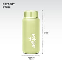 MILTON Aqua 500 Stainless Steel Water Bottle, 500 ml Single walled Leak Proof