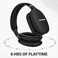 Blaupunkt BH31 Bluetooth Wireless Over Ear Headphones I 40MM Drivers I HD Sound I Soft PU Headband I Media & Volume Control with Built in Mic I TurboVolt Fast Charging I AUX Port