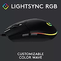 LOGITECH LIGHT SYNC WIRED GAMING MOUSE G203-Black