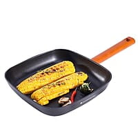Wonderchef Caesar Forged Virgin Aluminium Grill Pan, 24cm, Black, Greblon C3 Non-stick Coating