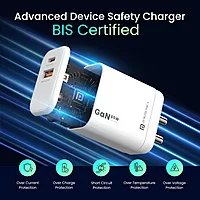 Portronics Adapto 65X 65W GaN Dual Port PD Charger with 100W Type-C Cable | White
