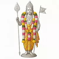 Sterling Silver Murugan Om Vel for Pooja