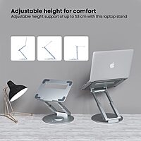 Portronics My Buddy K8 Laptop Stand – Metal Build |  Rotatable | Silver | 1 Year Warranty