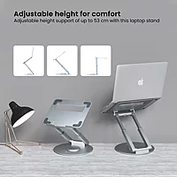 Portronics My Buddy K8 Laptop Stand – Metal Build | Rotatable | Silver | 1 Year Warranty