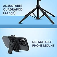Portronics Lumistick 2 – 3-in-1 Selfie Stick Tripod: Capture amazing selfies and group photos with adjustable height and Bluetooth remote.