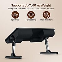 Portronics My Buddy Z – Foldable Brown Laptop Table | Portable, Adjustable & Perfect for Work Anywhere