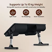 POR 2054 My Buddy Z Portable Laptop Table – Height & Angle Adjustments | Brown | 1 Year Warranty