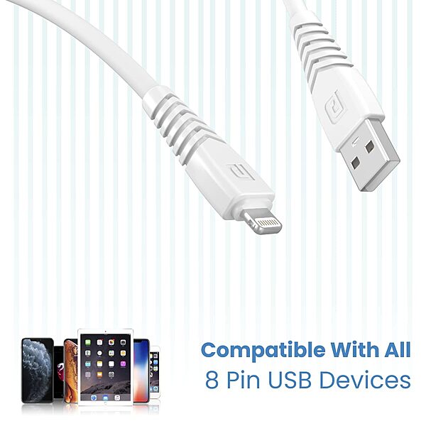 Portronics POR 1032 Konnect Core 2 Lightning Cable – 1m | 8 Pin | PVC | White