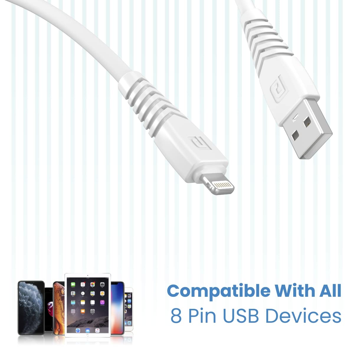 Portronics POR 1032 Konnect Core 2 Lightning Cable – 1m | 8 Pin | PVC | White