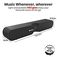 Portronics POR 1734 Decibel 20 Mini Soundbar – 16W | BT 5.0 | TWS | MicroSD | USB | AUX | FM