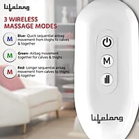 Lifelong Wireless Air Pressure Leg Massager Machine for Home - Thigh & Calf Pressure Massage for Both Legs
