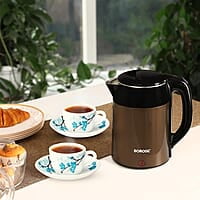 Borosil 1.8L 1800W Stainless Steel Cooltouch Electric Kettle | Boil Water for Tea/Coffee/Soup/Noodles | Water Heater Jug | Auto Cut-off, Dry Boil Protection | Multipurpose Kettle | 1 Year Warranty