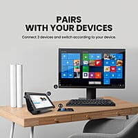 Portronics Bubble Multimedia Wireless Keyboard 2.4 GHz & Bluetooth 5.0 Connectivity, Noiseless Experience,