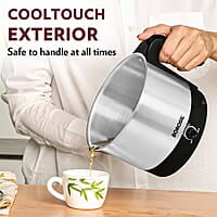 Borosil 1 L 600W Stainless Steel Omni Electric Kettle with Egg and Momo Tray | Water Heater Jug | Auto Cut-off, Overheat & Dry Boil Protection | Multipurpose Kettle | 1 Year Warranty