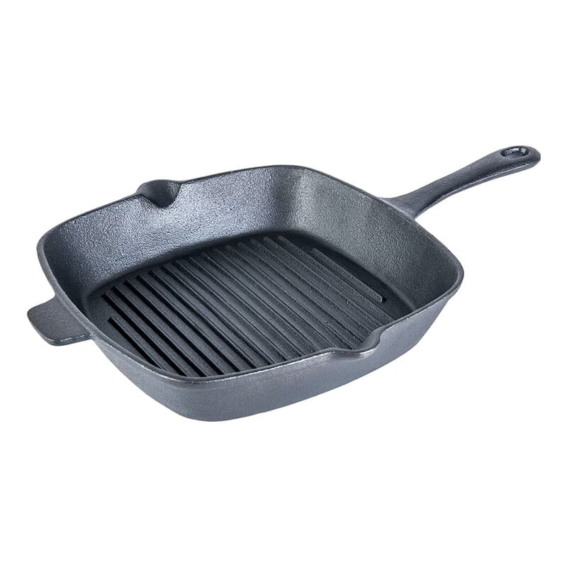 Wonderchef Forza Cast-iron 26 cm Grill Pan, Pre-Seasoned Cookware, Induction Friendly, 3.8 mm