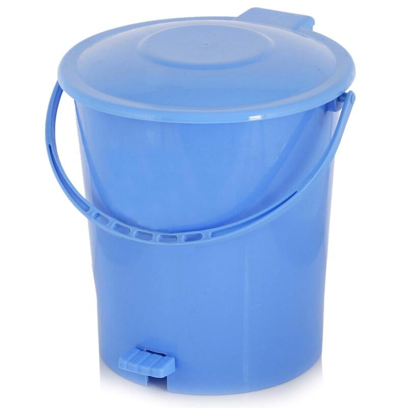 Plastic Dustbin Garbage Bin with  10 Liters Pedal (Blue)