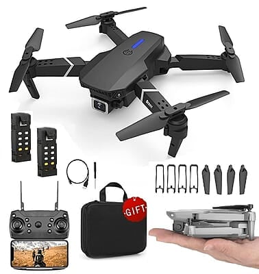 E88 Drone with 1080P Camera 1 Batteries One Key Take Off Land Altitude Hold Automatic Avoidance Obstacles 360° Flip With Aerial Photography Drone Multicolor (One-Battery)