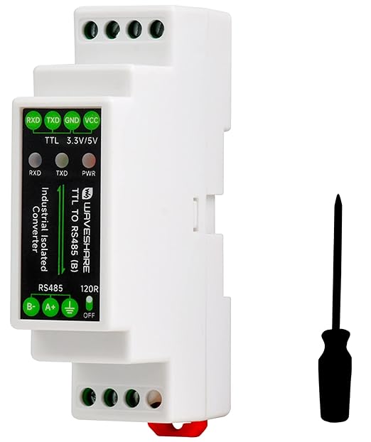 Waveshare Rail-mount TTL ToRS485 Galvanic isolatedConverter, Multi-IsolationProtection