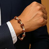 Silver Capped Rudraksha Bracelet