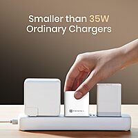 Portronics Adapto 35B 35W Dual Port Wall Charger Type-C PD & USB Fast Charging White