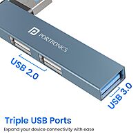 Portronics Mport Mino A – 3-in-1 USB Hub, L-Shape Design, compact and portable, perfect for connecting multiple devices, enhances productivity, ideal for home and office use, sleek and stylish.