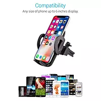 Portronics Clamp X POR-1101 – Car Vent Holder, Z-Black is a sleek and sturdy phone holder designed for easy access and secure placement in your car's air vent. Perfect for hands-free navigation!