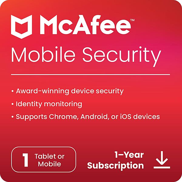 McAfee Mobile Security 1 Device 1 Year Antivirus Email Delivery