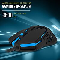 Lapcare Champ LGM-105 Gaming Mouse – Adjustable 3600 DPI | 6 Programmable Buttons | RGB Backlighting | 1 ms Polling Rate | Braided USB Cable | PC & Laptop Gaming Mouse