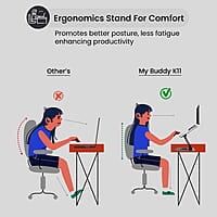 Portronics My Buddy K11 Metal Laptop Stand with 360° Rotation, Height & Angle Adjustable, Foldable Design