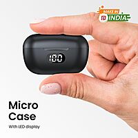 Portronics Twins S5 – TWS Earbuds, LED Display, 15H Battery Life, Bluetooth 5.0, Touch Control, Noise Isolation, Compact Design, Black Color, Perfect for Music & Calls, Lightweight & Portable.