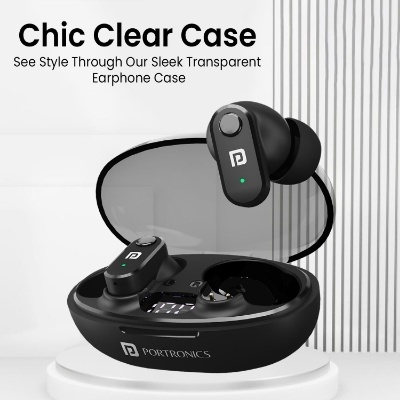 Portronics Harmonics Twins S16 in Ear Wireless TWS Earbuds with 24 Hrs Playtime, Clear Calls, Game & Music Mode, Low Latency, Bluetooth 5.3v, LED Display, Type C Fast Charging Portronics Harmonics Twins S16 in Ear Wireless TWS Earbuds with 24 Hrs Playtime, Clear Calls, Game & Music Mode, Low Latency, Bluetooth 5.3v, LED Display, Type C Fast Charging