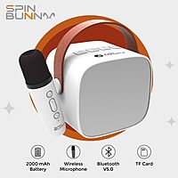 Just Corseca Spin Bunny Karaoke Speaker – Wireless Mic | 2×5W Sound | Bluetooth | White