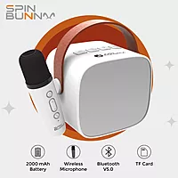 Just Corseca Spin Bunny Karaoke Speaker – Wireless Mic | 2×5W Sound | Bluetooth | White