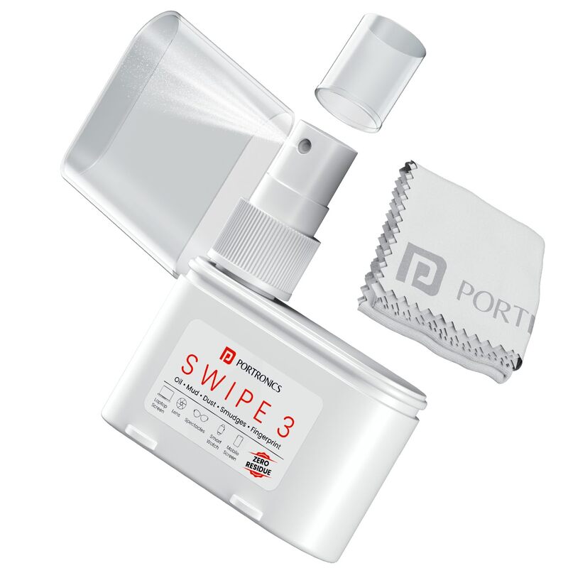 Portronics Swipe 3 Screen & Camera Cleaner – White offers effective cleaning for screens and cameras, ensuring a streak-free shine.