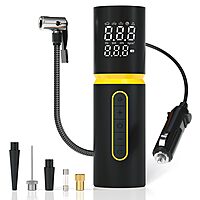 Portronics VAYU 5.0 Lite Tyre Inflator – Portable | Torch | Black | 1 Year Warranty