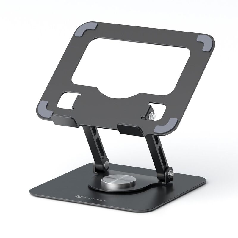 Portronics My Buddy A1 Metal Tablet Stand – 360° Rotation  | Grey | 1 Year Warranty