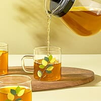 Borosil Vision Green Leaves Tea n Coffee Classic Mug Set of 6 Pcs 190 ml | Borosillicate Glass, Microwave Safe, Scratch Resistance, Lightweight | for Chai, Green Tea, Milk | Transparent