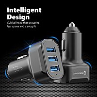 Portronics POR 10038 17W 3.4A Car Charger with 3 USB Ports & 3-in-1 Cable