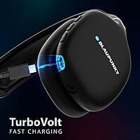 Blaupunkt BH31 Bluetooth Wireless Over Ear Headphones I 40MM Drivers I HD Sound I Soft PU Headband I Media & Volume Control with Built in Mic I TurboVolt Fast Charging I AUX Port