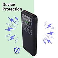 ZEBRONICS MB10000S15 Power Bank, 10000 mAh, Rapid Charge, 22.5W Output, Dual USB Output, PD 3.0 Type C, Built in Protections, Percentage Indicator