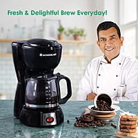 Wonderchef Onyx Brew Coffee Maker, Borosilicate Glass Carafe, Anti-Drip System, Fitered Water Drip Coffee Tank