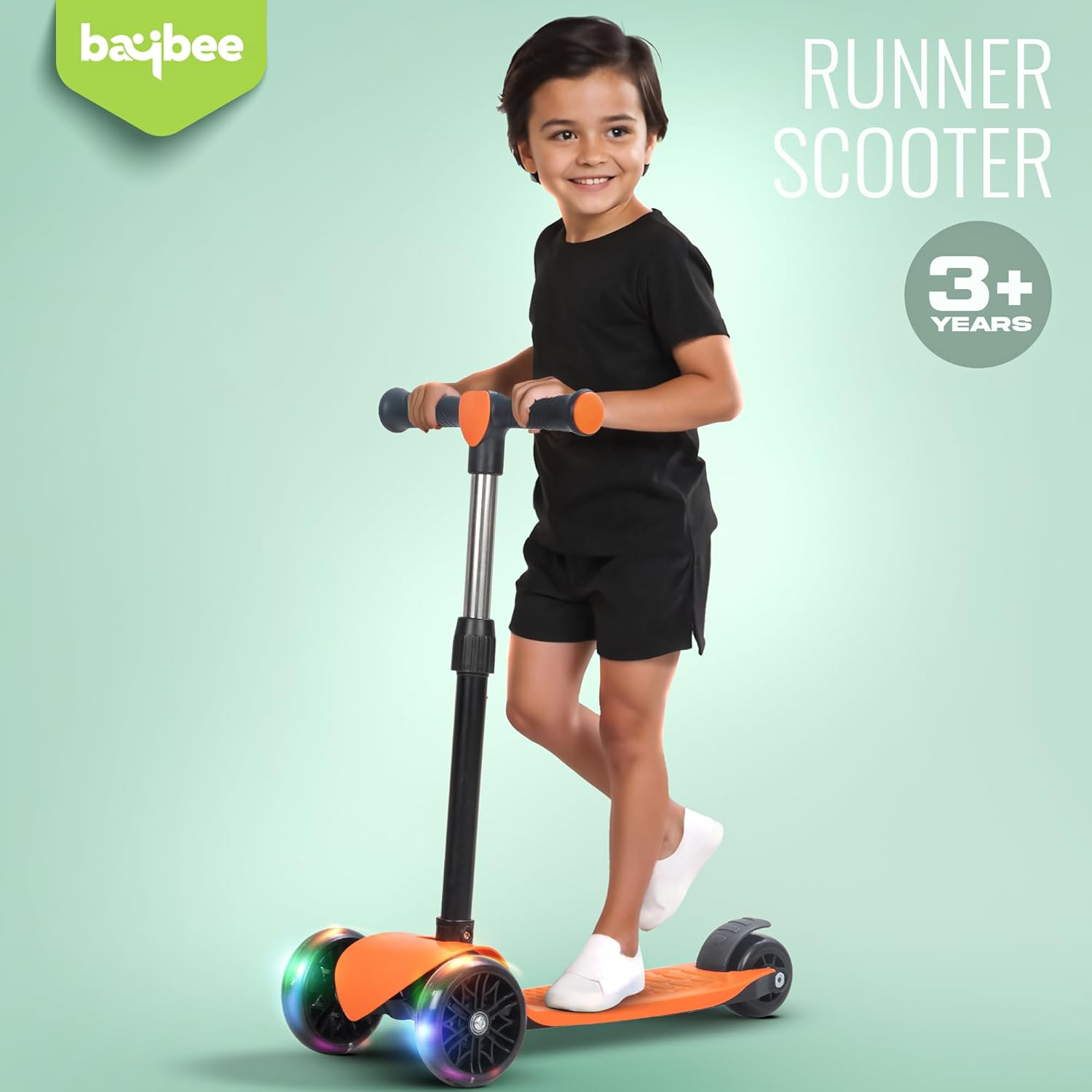 Baybee Zoomie Foldable Kick Scooter for Kids- Orange Baybee Zoomie Foldable Kick Scooter for Kids- Orange