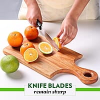 Borosil Dice Organic Neem Wood 17 mm Chopping Board | Eco Friendly, Anti-Microbial | for Chopping, Cutting, Dicing & Serving Vegetable & Fruits | Brown