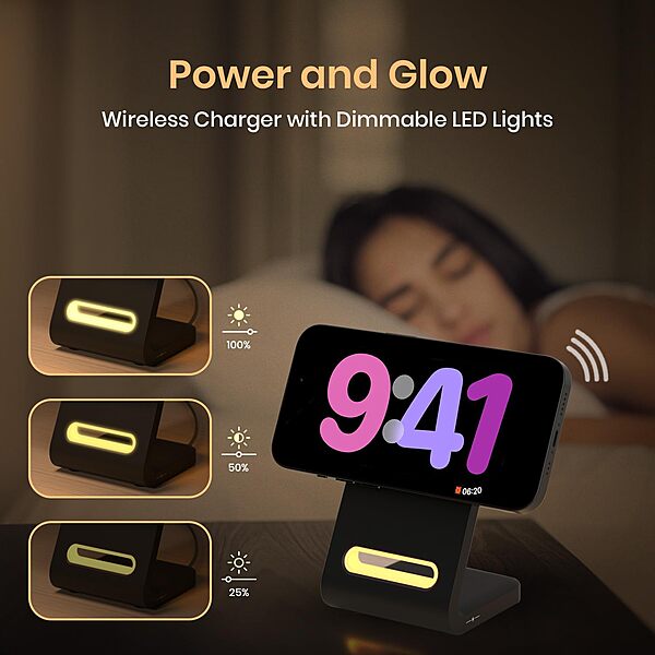 Portronics Flux 15W MagSafe Qi2 Wireless Charger – Black: Experience fast and efficient charging with this sleek, portable charger. Compatible with all Qi-enabled devices for ultimate convenience.